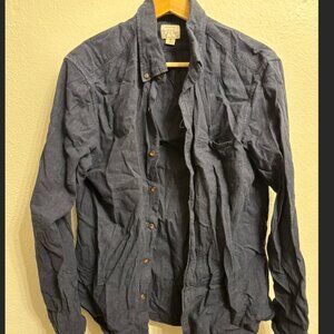 J. Crew Brushed Twill Navy Blue Shirt (Slim Fit)